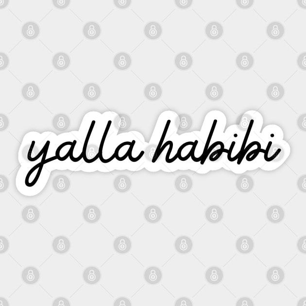 yalla habibi - black Sticker by habibitravels